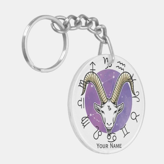 Steenbok & Maagd Acryl Sleutelhanger (Voorkant Links)