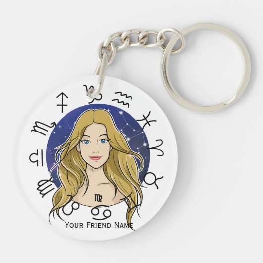 Steenbok & Maagd Acryl Sleutelhanger (Achterkant)