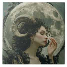 Steenbok Maan Astrologie Dierenriem Keramische Teg Tegeltje