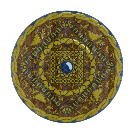 Steenbok Mandala glazen snijplank (Voorkant)