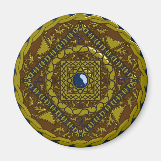 Steenbok Mandala magneet (Voorkant)