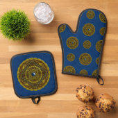 Steenbok Mandala Ovenwant & Pannenlap Set (Top down)