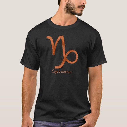 Steenbok Mannen Shirt- Zwart T-shirt (Voorkant)