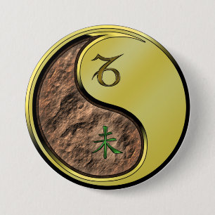 Steenbok & Metaal Geit Ronde Button 7,6 Cm