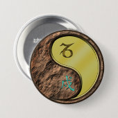 Steenbok & Metaal Hond Ronde Button 7,6 Cm (Voorkant /achterkant)