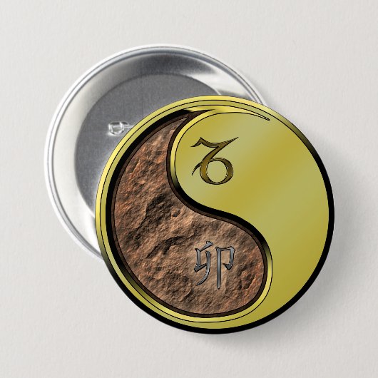 Steenbok & Metaal Konijn Ronde Button 7,6 Cm (Voorkant /achterkant)