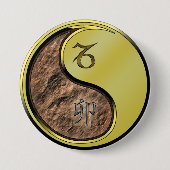 Steenbok & Metaal Konijn Ronde Button 7,6 Cm (Voorkant)