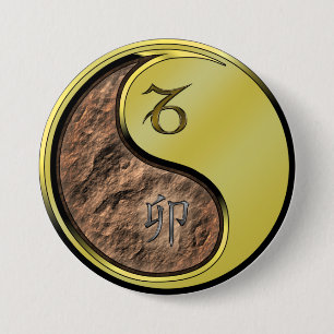 Steenbok & Metaal Konijn Ronde Button 7,6 Cm
