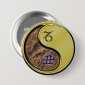 Steenbok & Metaal Os Ronde Button 7,6 Cm (Voorkant /achterkant)