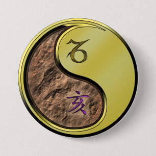 Steenbok & Metaal Os Ronde Button 7,6 Cm