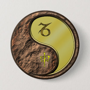 Steenbok & Metal Monkey Ronde Button 7,6 Cm