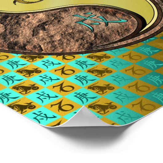 Steenbok & metalen hond poster (Hoek)