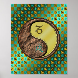 Steenbok & metalen hond poster