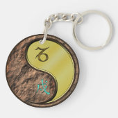 Steenbok & metalen hond sleutelhanger (Achterkant)