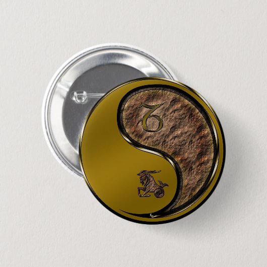 Steenbok Ronde Button 5,7 Cm (Voorkant /achterkant)