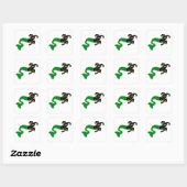 Steenbok Ruimte Zee Geit Groene Staart Vierkante Sticker (Vel)