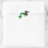 Steenbok Ruimte Zee Geit Groene Staart Vierkante Sticker (Tas)