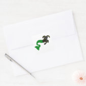 Steenbok Ruimte Zee Geit Groene Staart Vierkante Sticker (Envelop)