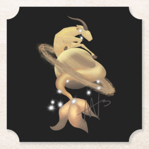 Steenbok Saturnus Zodiac Kartonnen Onderzetters
