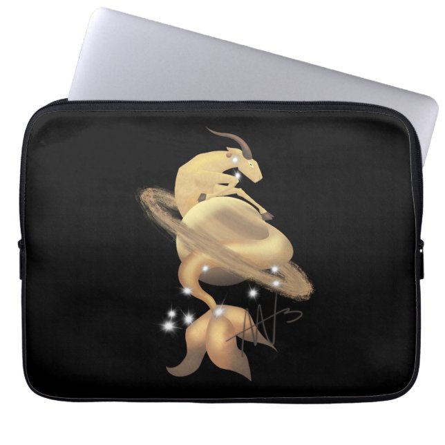 Steenbok Saturnus Zodiac Laptop Sleeve (Voorkant)