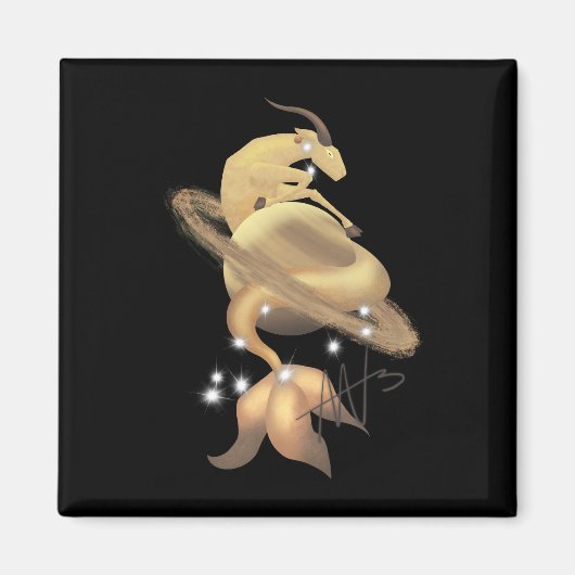 Steenbok Saturnus Zodiac Magneet (Voorkant)