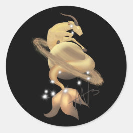Steenbok Saturnus Zodiac Ronde Sticker