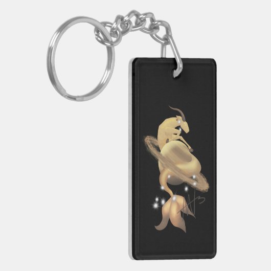 Steenbok Saturnus Zodiac Sleutelhanger (Voorkant Links)