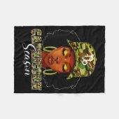 Steenbok Seizoen Zwarte Vrouw Met Camo Hoed Verjaa Fleece Deken (Voorkant (Horizontaal))