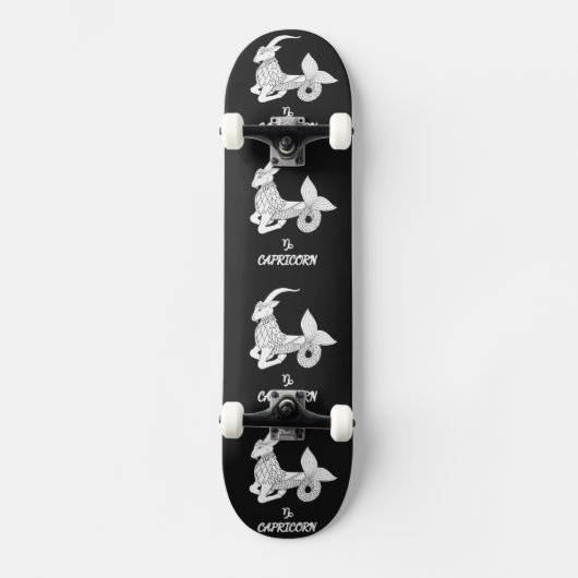 Steenbok Silhouet Persoonlijk Skateboard (Voorkant)