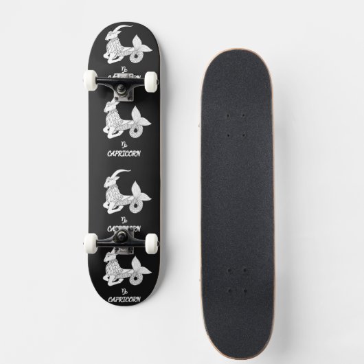 Steenbok Silhouet Persoonlijk Skateboard (Voorkant)