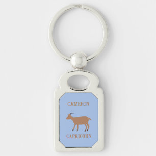 Steenbok Star Sign Geit Aangepaste naam Sleutelhanger