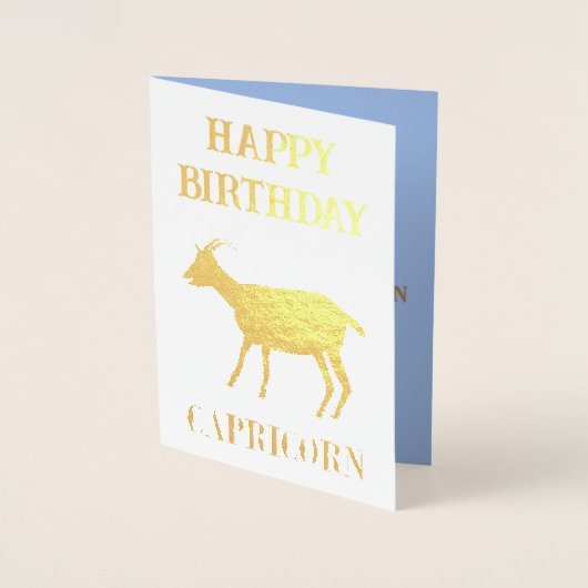 Steenbok Star Sign Geit Aangepaste Verjaardag Folie Kaarten (Voorkant)