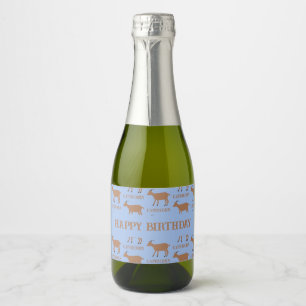 Steenbok Star Sign Geit Aangepaste Verjaardag Sparkling Wijnetiket