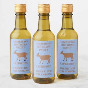 Steenbok Star Sign Geit Custom Verjaardag Party Wijn Etiket
