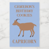 Steenbok Star Sign Geit Custom Voedselcontainer Etiket (Enkel label)