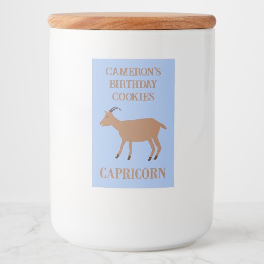 Steenbok Star Sign Geit Custom Voedselcontainer Etiket (Voorkant)
