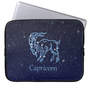 Steenbok sterrenbeeld en sterrenbeeld met sterren laptop sleeve