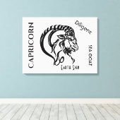 Steenbok Sterrenbeeld en Symbool Canvas Afdruk (Insitu (Houten vloer))