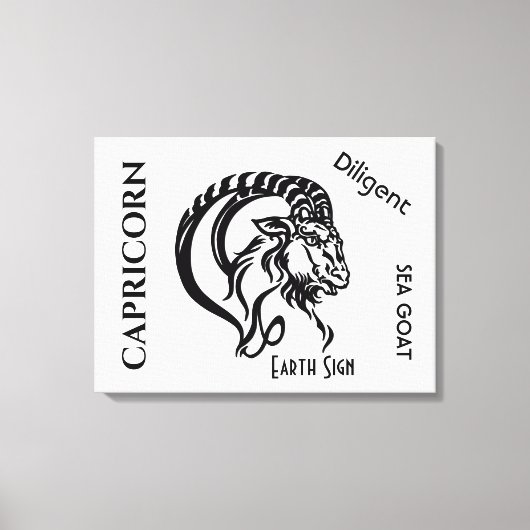 Steenbok Sterrenbeeld en Symbool Canvas Afdruk (Voorkant)