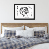 Steenbok Sterrenbeeld en Symbool Canvas Afdruk (Insitu (Slaapkamer))