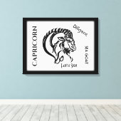 Steenbok Sterrenbeeld en Symbool Canvas Afdruk (Insitu (Houten vloer))