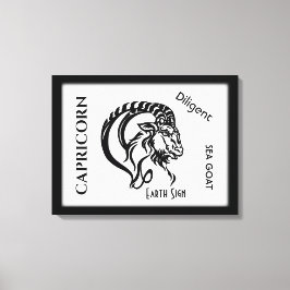 Steenbok Sterrenbeeld en Symbool Canvas Afdruk