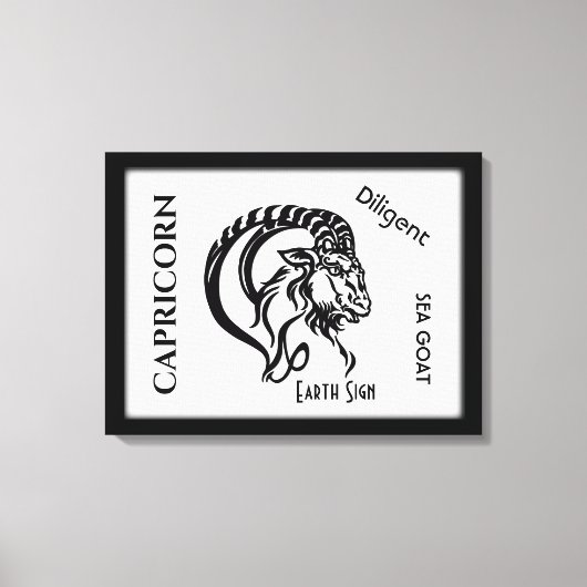 Steenbok Sterrenbeeld en Symbool Canvas Afdruk (Voorkant)