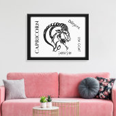 Steenbok Sterrenbeeld en Symbool Canvas Afdruk (Insitu (Woonkamer))