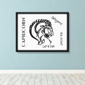Steenbok Sterrenbeeld en Symbool Canvas Afdruk (Insitu (Houten vloer))