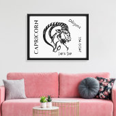 Steenbok Sterrenbeeld en Symbool Canvas Afdruk (Insitu (Woonkamer))