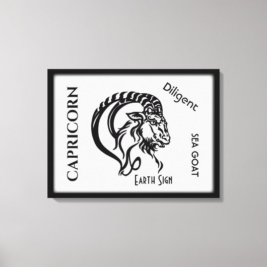 Steenbok Sterrenbeeld en Symbool Canvas Afdruk (Voorkant)