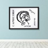 Steenbok Sterrenbeeld en Symbool Canvas Afdruk (Insitu (Houten vloer))