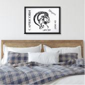 Steenbok Sterrenbeeld en Symbool Canvas Afdruk (Insitu (Slaapkamer))
