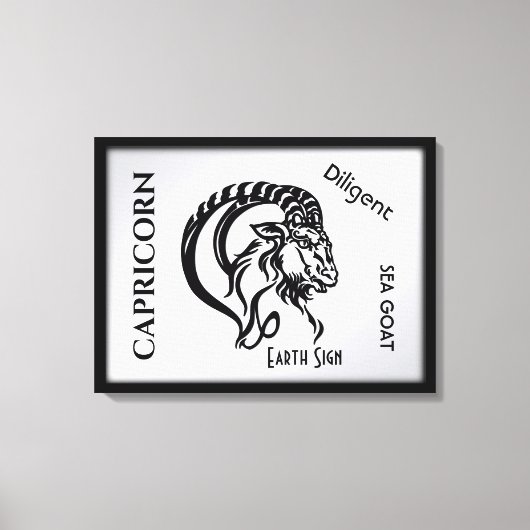 Steenbok Sterrenbeeld en Symbool Canvas Afdruk (Voorkant)